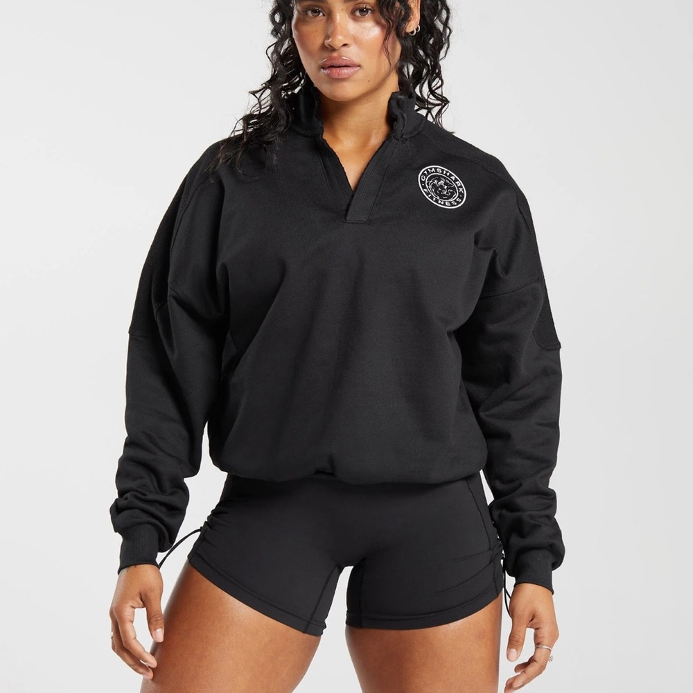 Gymshark Black Pullover Hoodie with Logo